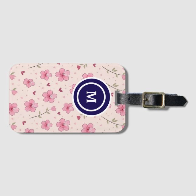 Dusty Rose Boho Blommig Akvarellspecialdesign Bagagebricka (Framsida horisontal)