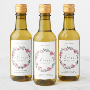 Dusty Rose Bröllopsdusch Bröllop Vinetikett