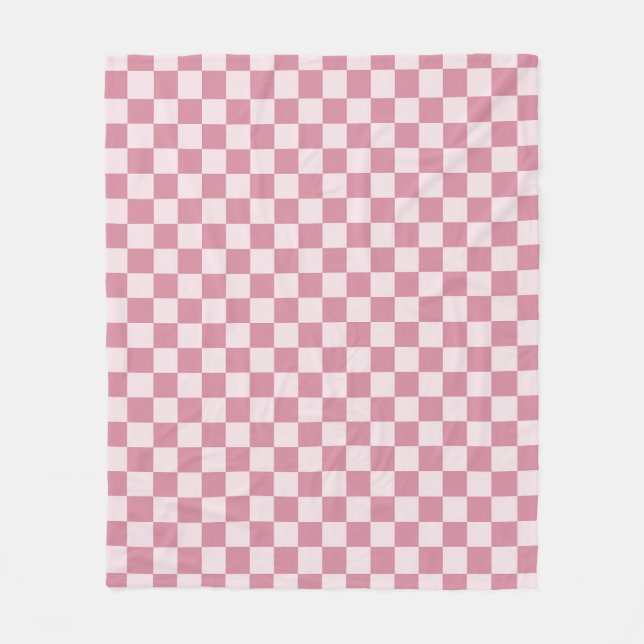 Dusty rose checkerboard pattern fleecefilt (Framsidan)