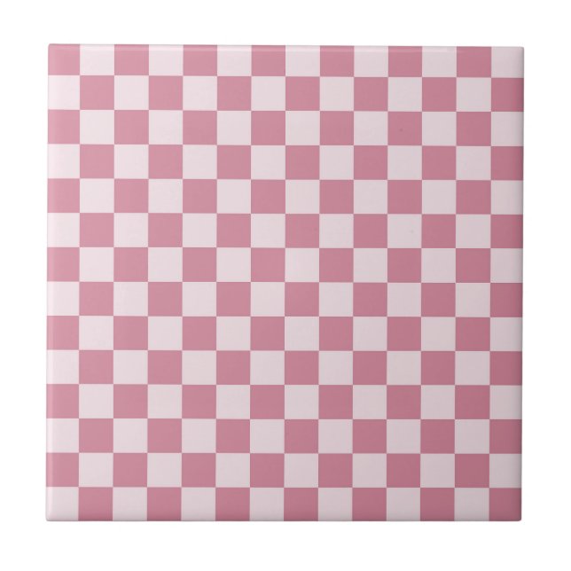 Dusty rose checkerboard pattern kakelplatta (Framsidan)