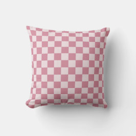 Dusty rose checkerboard pattern kudde