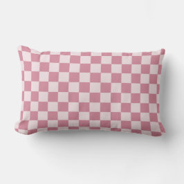 Dusty rose checkerboard pattern lumbarkudde