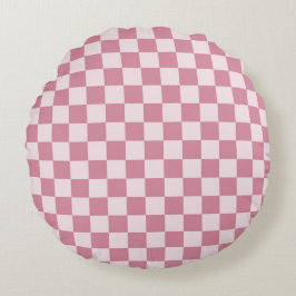 Dusty rose checkerboard pattern rund kudde