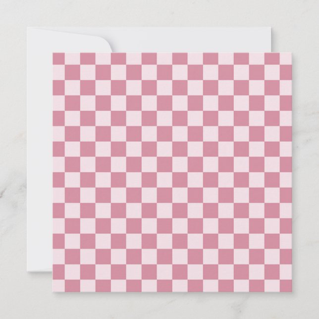 Dusty rose checkerboard pattern tack kort (Framsida)