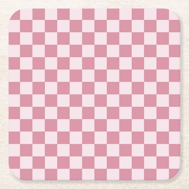 Dusty rose checkerboard pattern underlägg papper kvadrat (Framsidan)