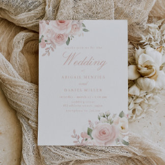 Dusty Rose Divine Blush Wedding Inbjudningar