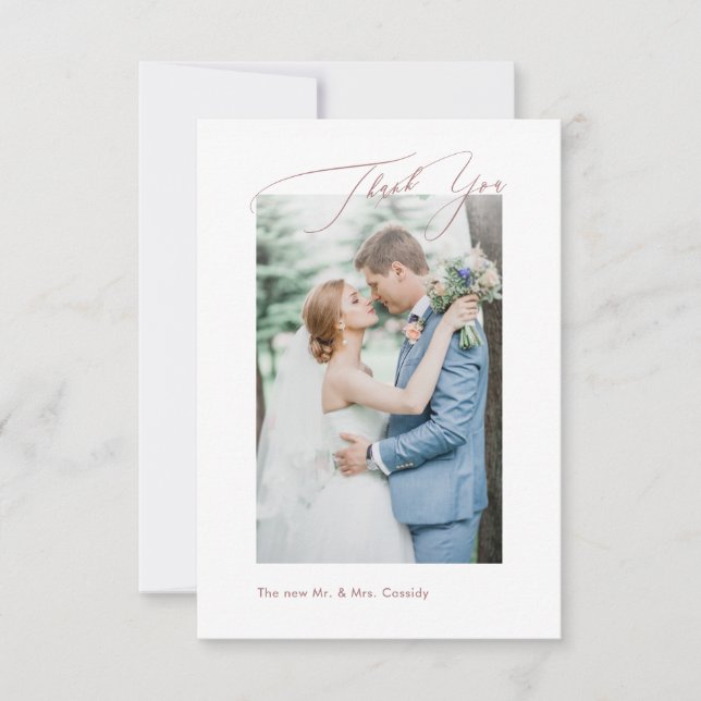 Dusty Rose DIY-färger Luxe Script Tack Kort (Framsida)