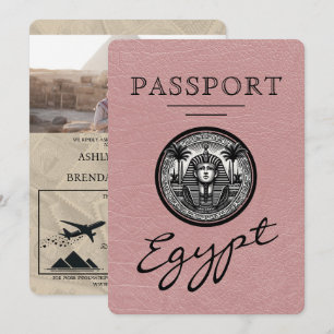 Dusty Rose Egypten Pass Bröllopsinbjudan Inbjudningar