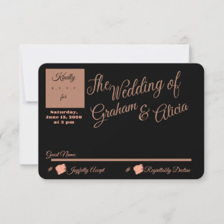 Dusty Rose Elegant Minimalist RSVP Postkort OSA Kort