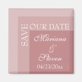 Dusty Rose Enkel Modern Chic Script Bröllop Magnet