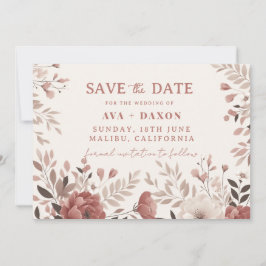 Dusty Rose Floral Blush Wedding Spara Datumet