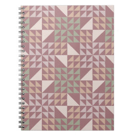 Dusty Rose Geometriskt Täcke Mönster Anteckningsbok