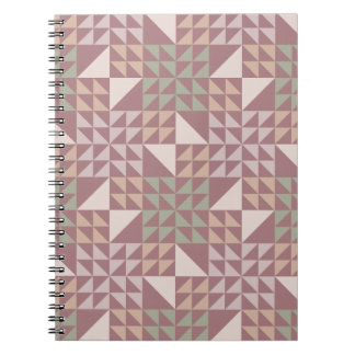 Dusty Rose Geometriskt Täcke Mönster Anteckningsbok
