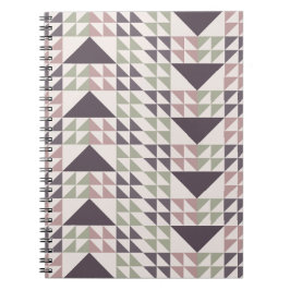 Dusty Rose Geometriskt Täcke Mönster Anteckningsbok