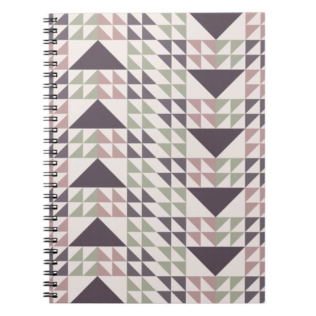 Dusty Rose Geometriskt Täcke Mönster Anteckningsbok (Framsidan)
