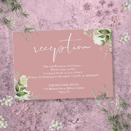 Dusty Rose Greenery Script Bröllopsmottagning Tilläggskort