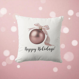 DUSTY ROSE HOLIDAY ORNAMENT THROW PILLOW KUDDE
