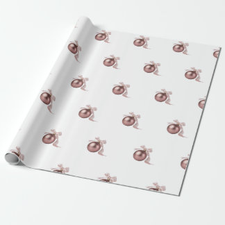 DUSTY ROSE HOLIDAY ORNAMENT WRAPPING PAPER PRESENTPAPPER