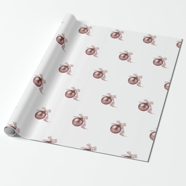 DUSTY ROSE HOLIDAY ORNAMENT WRAPPING PAPER PRESENTPAPPER (Utrullad)
