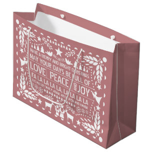 Dusty rose Kärlek Fred Glädje papel picado jul