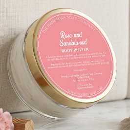 Dusty Rose Kosmetikburksetikett med ingredienser Runt Klistermärke