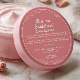 Dusty Rose Kosmetikburksetikett med ingredienser Runt Klistermärke