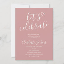 Dusty Rose Let's Celebrate Script Examenstårtkalas