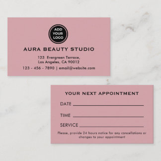 Dusty Rose Logotyp Kontakt Affärs Möteskort Tidsbeställning Kort