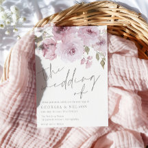 Dusty Rose Mauve Blush Floral Watercolor Wedding