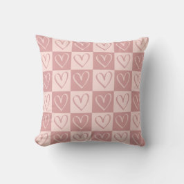 Dusty Rose Minimal Hearts Valentine Gift Kudde