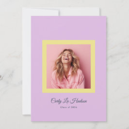 Dusty Rose Minimal High School Photo Grad Frame Meddelande