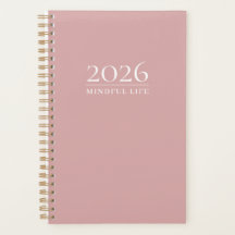 Dusty Rose Minimal planerare | Anpassat år, titel