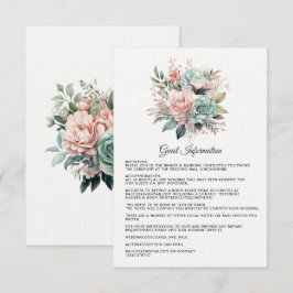 Dusty Rose, Mint Green och Blush Gästinformation Tilläggskort