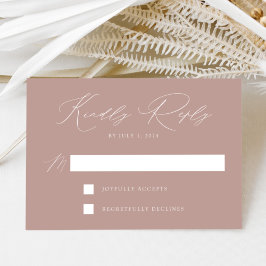 Dusty Rose Modern Elegans Bröllop OSA Kort