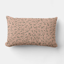 Dusty Rose Modern Farmhouse Daisy Buds Pattern Lumbarkudde