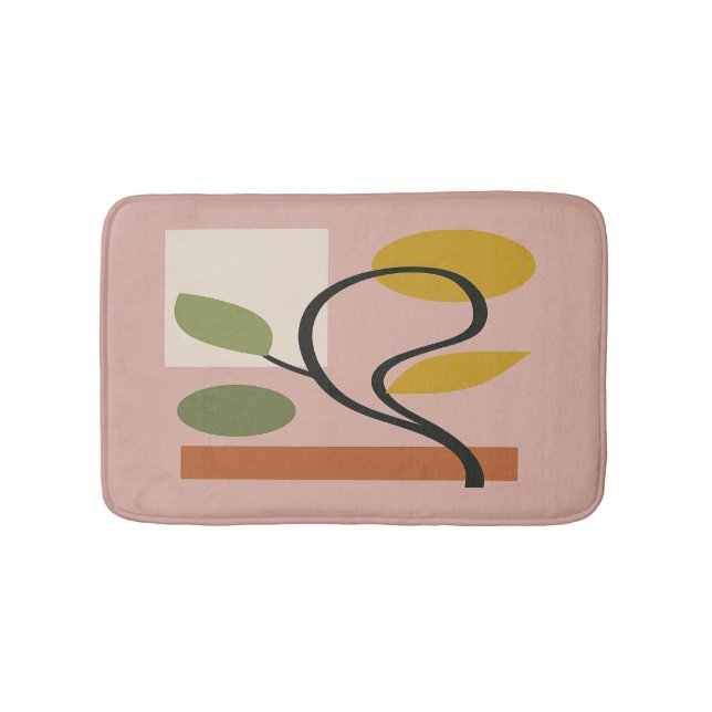Dusty Rose Modern Geometrisk  Badrumsmatta (Framsidan)