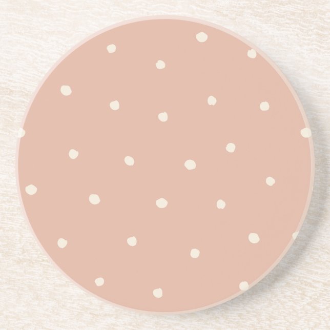 Dusty Rose Modernt Bondgårdshus Prickmönster Underlägg (Framsidan)