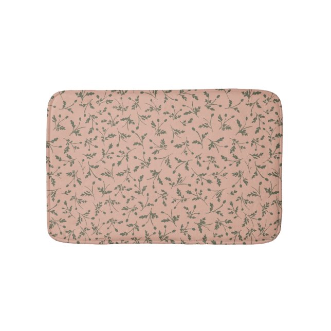 Dusty Rose Modernt Bondgårdsmönster för Tusensköno Badrumsmatta (Framsidan)