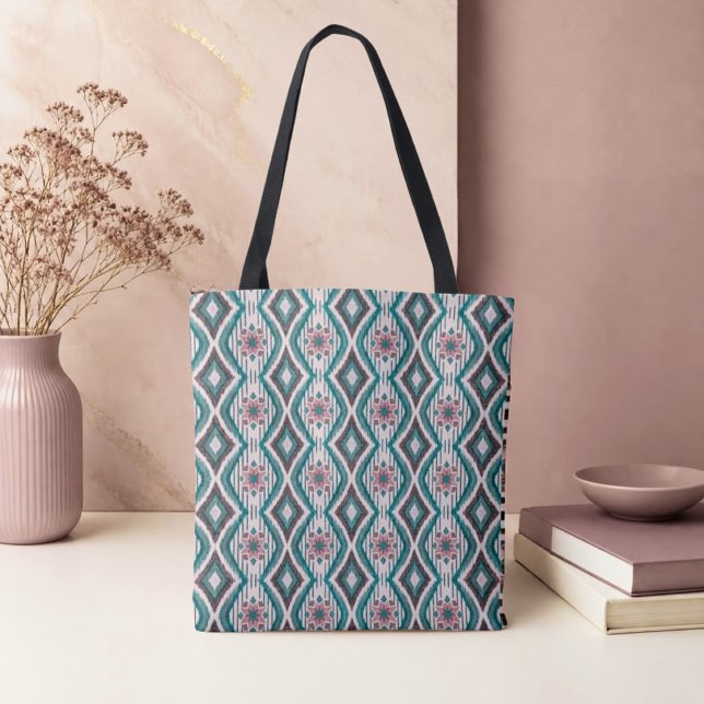 Dusty Rose och Teal Diamanter & Blommor Tygkasse (Skapare uppladdad)