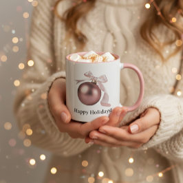DUSTY ROSE ORNAMENT MUG FOR CHIC HOLIDAYS MUGG