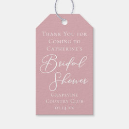 Dusty Rose Pink Bridal Shower Personalized Presentetikett