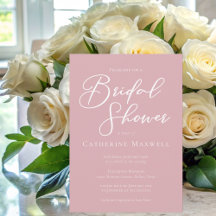 Dusty Rose Pink Typography Bridal Shower