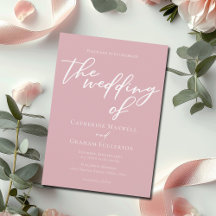 Dusty Rose Pink Typography Feminine Wedding