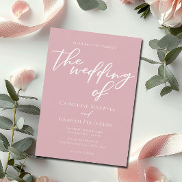 Dusty Rose Pink Typography Feminine Wedding Inbjudningar