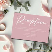 Dusty Rose Pink Typography Wedding Reception