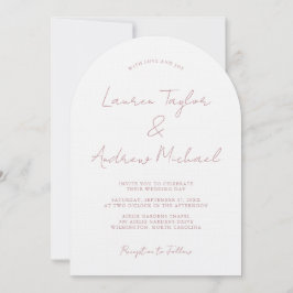 Dusty Rose Romantic Modern Arch Wedding Inbjudningar