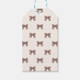 Dusty Rose Rosa Bandbågar Coquette Presentetikett