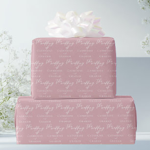 Dusty Rose Rosa Typografi Personlig Bröllop Presentpapper