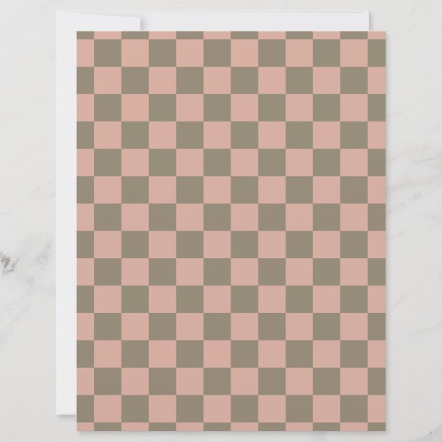 Dusty Rose & Sage Green Checkered Scrapbook Paper (Framsida)
