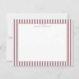 Dusty Rose Striped Note Card Inbjudningar